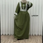 پیراهن نخی زنانه مدل پادمیرا فری سایز مناسب تا 48 همراه با کمربند - تصویر 8