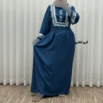 پیراهن نخی زنانه مدل پادمیرا فری سایز مناسب تا 48 همراه با کمربند - تصویر 2