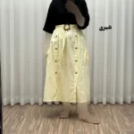دامن کتان زنانه فری سایز تا 48 قد 90 سانتیمتر چهارفصل شیک و راحت بدون آبرفت و رنگ رفتگی - تصویر 8