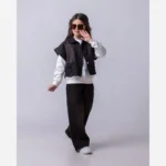 ست سه تیکه ژیله و شلوار جین دخترانه بلوز پنبه دورس - تصویر 5