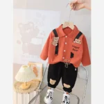 ست پیراهن و شلوار کبریتی بچگانه طرح خرس Happy Bear - تصویر 5