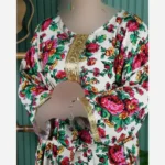 ساحلی کتیبه طلایی گل درشت نخی ترکمنستان فری سایز رنگبندی متنوع