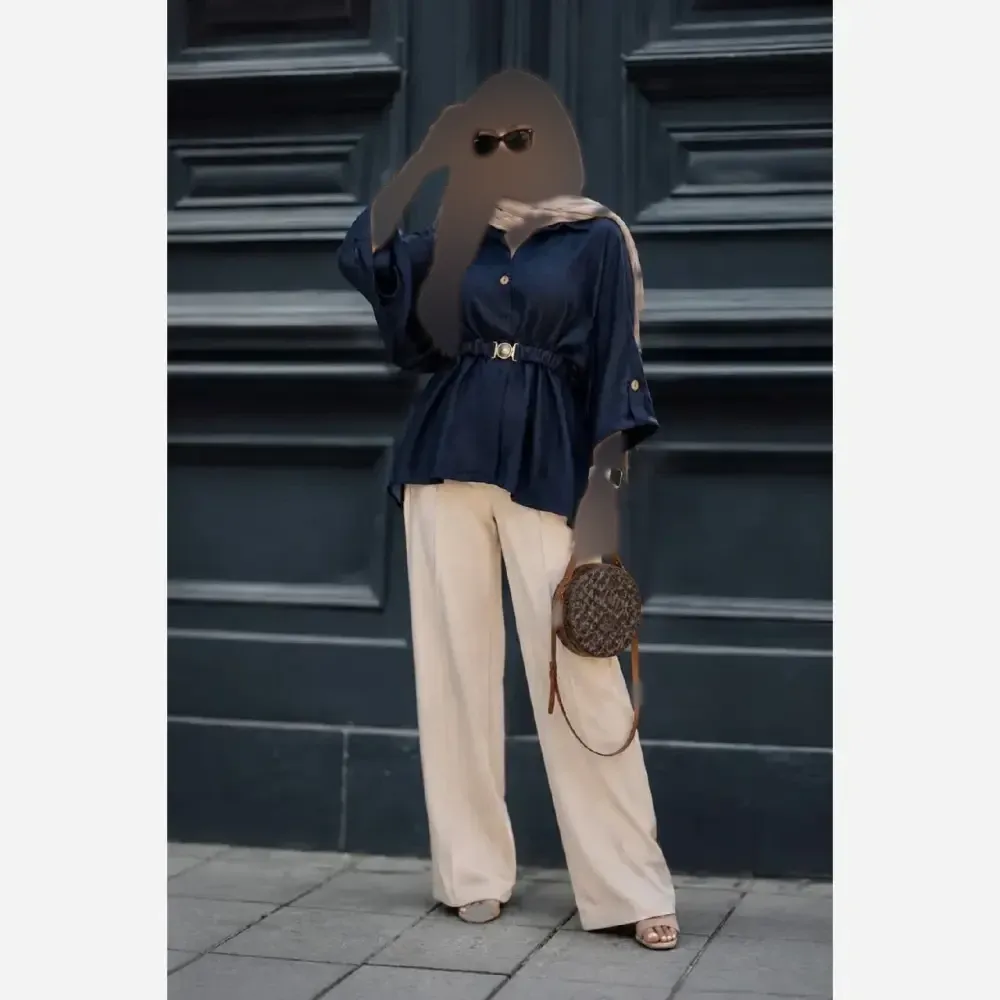 d324e01a-1c3c-466a-83d2-5ee4e4e1bb4e مانتو زنانه شانتون بیسکوییتی کمرچین خنک و سبک مدل سانی سایز فری تا 48 - تصویر 1