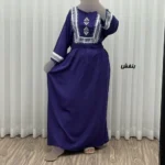پیراهن نخی زنانه مدل پادمیرا فری سایز مناسب تا 48 همراه با کمربند