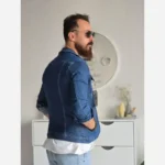 کت جین زنانه تمام کش رنگ آبی فری سایز - تصویر 2